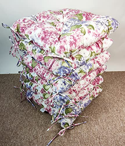 Rattani Set 6 x Stuhlkissen/Sitzkissen Klara 42 x 42 cm Dicke 8 cm Landhaus Leben Fb. 902