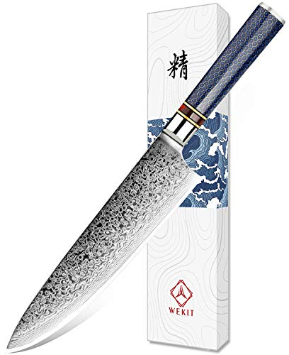 WeKit Küchenmesser Damastmesser 20,32 cm kochmesser Scharfes Japanisches messer VG-10 Stahl Profi Chefmesser mit ergonomische Superior zum Schneiden Gemüse Fleisch für Häuser fleischmesser