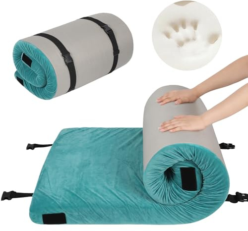 REDCAMP Camping Memory Foam Mattress, Portable Roll Up Travel Mattress Sleeping Pad with Carry Bag for Floor Grey 191x76 /191x97 cm
