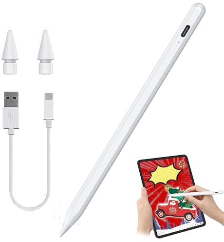 SLAUNT Penna stilo per iPad, Apple Pencil per iPad 2018-2023 con Palm Rejection, Sensibilità di inclinazione iPad Stylus Pen Compatibile con iPad 6/7/8/9/10, iPad Pro 11/12,9, iPad Air 3/4/5, iPad