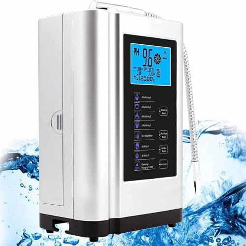 Ionizador de agua, máquina PH 3.5-10.5 Máquina de agua con ácido alcalino, hasta -500 mV ORP, 6000 litros por filtro, 7 configuraciones de agua, limpieza automática, voz inteligente ( Color : White )