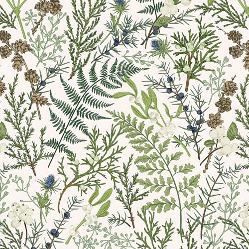 Yomshi Selbstklebende Tapete Grün Blätter Klebefolie 41×300cm Möbelfolie Botanische Tapete Möbelaufkleber Wasserdicht Dekofolie für Wände Schlafzimmer Küche