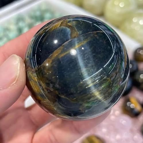 WEISUANSZ Ojo De Tigre Azul Natural,Esfera RARA,Piedras De Reiki,Piedras Preciosas,Artesanías,Minerales,Decoración del Hogar,50-55mm