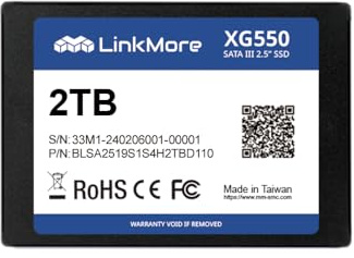 LinkMore XG550 SSD Interne 2 to 2,5” SATA III – Disque de Stockage pour PC et Ordinateur Portable, Performances fiables, Jusqu’à 540 Mo/s
