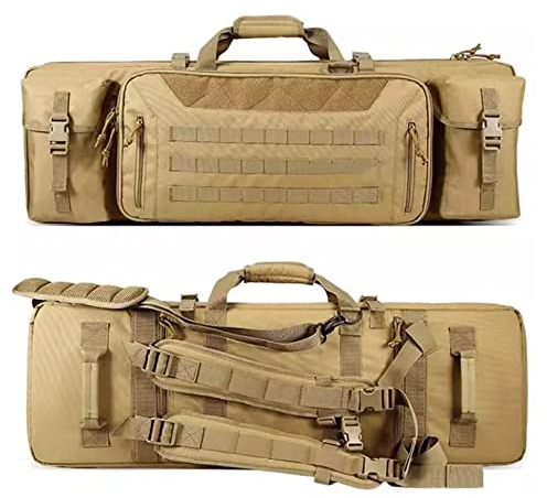 ANSNOW Taktischer Gewehrkoffer, Doppelter Langer Gewehrkoffer, Militärgewehr-Aufbewahrungskoffer, M4-Waffentasche,E, Airsoft-Rucksack Mitenaufbewahrung, Gepolsterte Tragetasche Für Schrotflinten Zum