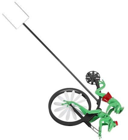 Gogogmee Moulin à Vent Forme De Batracien De Dessin Animé Ornement De Jardin Décoratif en Métal pour Extérieur