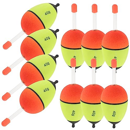 Milisten 10pcs Night Glow Fishing Bobbers Eva Foam Floats 40g Large Bulb Bobbers for Sea and Freshwater Angling Accessories