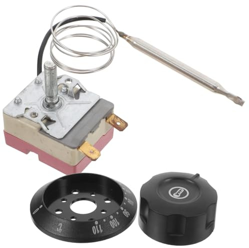Ciieeo Termostato Horno Eléctrico Termostato Digital Para Freidora De Aire Y Calentador De Agua Interruptor De Control De Temperatura Ajustable Con Tornillos Y Terminales De Engarce 2.63*2.55*1.65In