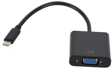Mikikit Usb-c to Vga Converter Cable 1080p Usb 3.1 Adapter for Laptop Projector Monitor, Type-c to Vga Adapter for Office and Home Use, Black