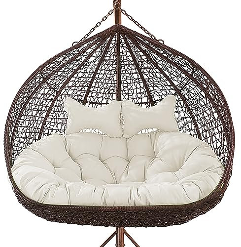 Sedia a dondolo da esterno a due posti con cuscino di ricambio invisibile con cerniera sospesa (bianco)