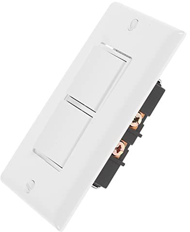 Vaguelly Interruptor Eléctrico Doble Paleta 10a Con Cubierta De Pared Blanca Ul Para Uso Residencial y Comercial, Interruptor Balancín Ligero De Pared, 2 Unidades, Control De Luz