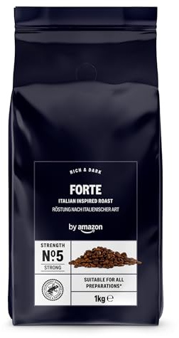 by Amazon Forte Coffee Beans, Italian Inspired Roast Strength No. 5 - Strong, 1kg