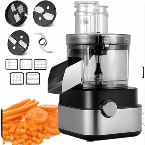 ZenSeFarin Picadora Eléctrica De Frutas Y Verduras,Picadora Alimentos Eléctrica Multifunción 5 En 1 para Carne Molida/Picada/Triturada/Rebanada,Picadora De Frutas Y Verduras,Cortadora De Verduras