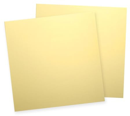 QUARKZMAN 2Pcs Lámina de Latón Puro, 100 x 100 mm, Calibre 18 (1mm) de Grosor, Placa de Metal de Latón Con Guantes para Manualidades, Modelistas, Joyería, Reparaciones (Dorado)