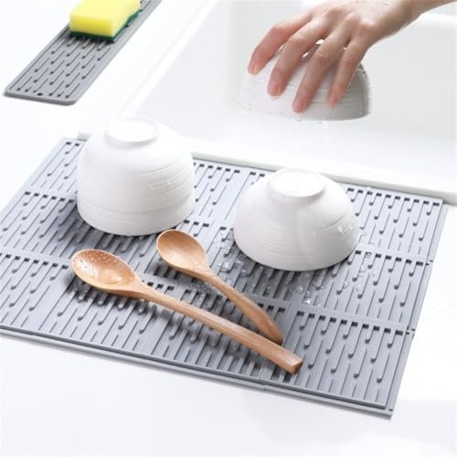 HpLive 4 alfombrillas de silicona para escurrir, para fregadero, resistentes al calor, escurridor para cocina, 10 x 10 x 0,5 cm