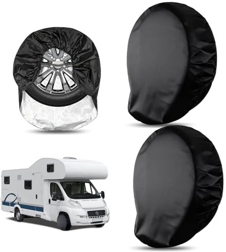 Lot de 2 sacs pour pneus - Housse de protection étanche - 73 x 73 cm - Noir - Convient pour les voitures, caravanes, camping-cars et remorques