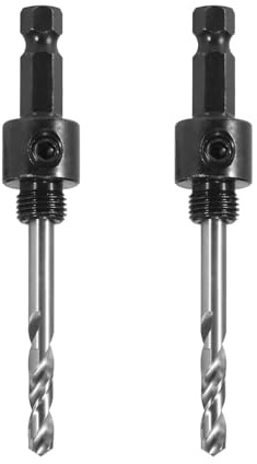 DKJEkdje 2 Pcs A1 Hole Saw Arbor, Professional Carbon Steel Hole Cutter Drill Bit, 14-30mm Hex Shank Arbor With 6.35mm High Speed Pilot Drill Bit, Fit for Power Tool Quick Change Mandrel