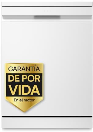 LG DF375HWS - Lavavajillas QuadWash Steam, Sistema EasyRack, Bandeja para Cubiertos, Wi-Fi ThinQ, TrueSteam, Apertura Automática, 14L, Eficiencia A, Blanco Marfil