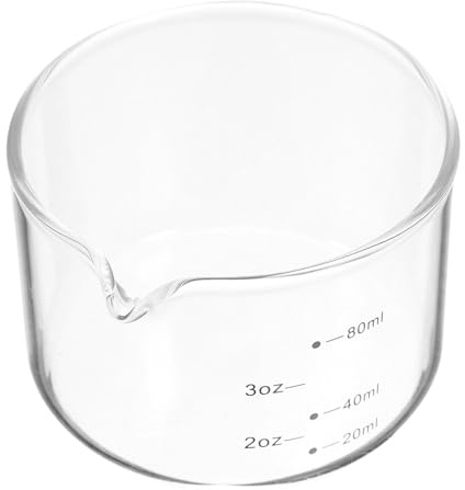 Veemoon Verre Doseur Verre sans Poignée pour Espresso et Lait Cruche de Mesure Précise avec Échelle Intégrée Accessoire Sûr pour Préparation de Café