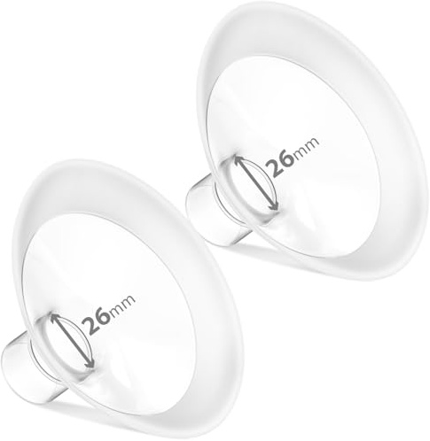 BALIME 26mm-105° Wide Angle Soft Rim Flanges for Medela Electric Breast Pump，Compatible with Medela Breast Pumps PersonalFit, Freestyle, Maxflow, Freestyle Flex Swing Maxi Connector(2pcs)