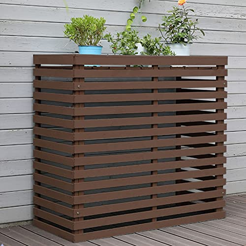 Cubierta de aire acondicionado mini split para exteriores, resistente a la intemperie, protector de CA de madera, elegante valla para ocultar el aire acondicionado y solución decorativa