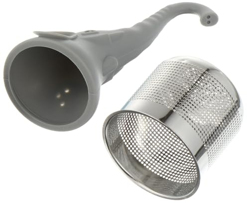 SHOWERORO Elephant-Shaped Tea Infuser Silicone and Stainless Steel Tea Strainer Filter Gray for Loose Leaf Brewing in Cups and Teapots
