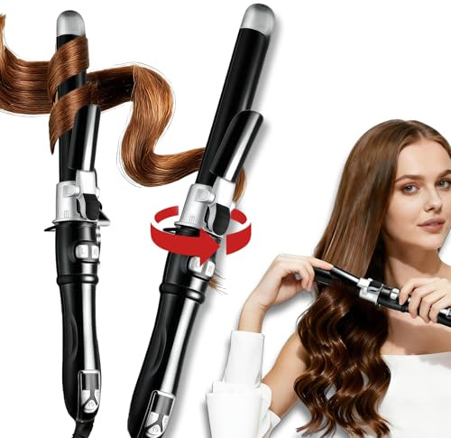 Wavy Chic Automatic Rotating Hair Curler, Hair Curling Wand, 28mm Curling Irons Hair Waves, 30s Instant Heat-Up Curl Hair Waving Irons, Hair Curling Tongs with LCD Temp Display