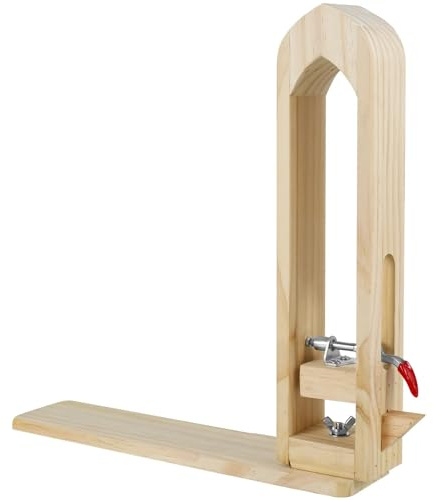 Läderklämma för ponnyhäst, Handsömnad Trä Lädersöm klämma Gör-det-själv-hantverksverktyg 325 mm x 340 Träfärg 2 st(1pcs)