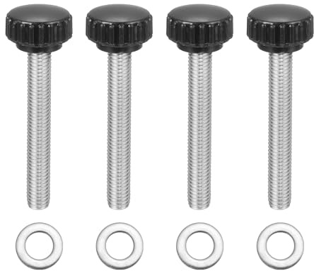 QUARKZMAN 4 Piezas De Pomos De Sujeción Estriados M8 X 55mm Métricos Acero Inoxidable 304 Tornillos De Mariposa Con Roscado Macho Mango Estriado De 22mm De Ancho Pernos De Agarre
