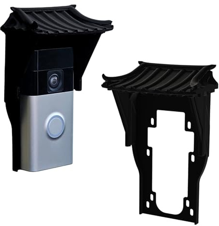 EchoPK Ring Doorbell Anti‑Glare Cover & Weather Protector Mounting Plate for Ring Doorbell 1, 2, 2nd Gen, 3, 3 Plus, 4, Battery Video Doorbell, Video Doorbell Pro Plus (Asian Roof)