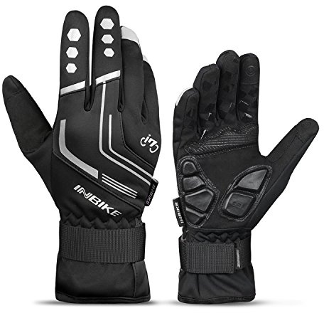 INBIKE Fahrradhandschuhe für Herren Winter Winddicht Reflektierende Thermo-Gelpads Touchscreen