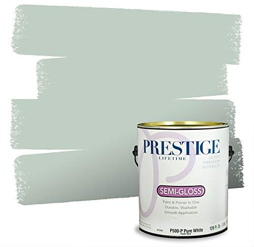 PRESTIGE Paints Interior Paint and Primer In One,1 Gallon, Semi-Gloss, Comparable Match of Benjamin Moore* Sage Tint*
