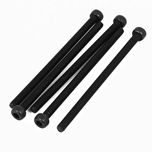sourcing map 5 Stück M4x70mm Vollgewinde Innensechskantskopf Rändelschraube Bolzen Zylinderkopfschrauben Schwarz | Rändelschraube, Vollgewinde