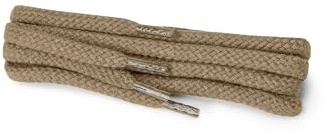 Kaps 1 Paar Hochwertige Runde Schnürsenkel, strapazierfähige Schuhbänder aus 100% Baumwolle (60 cm - 3 bis 4 Ösen / 10 - beige)