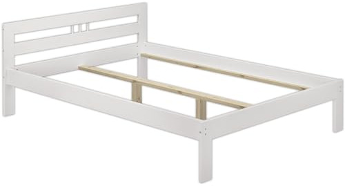 Erst-Holz®Einzelbett weiß Bettgestell Kiefer massiv Bettrahmen 120x200 Futonbett ohne Rollrost 60.64-12 W oR