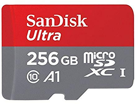 SanDisk Ultra 256GB microSDXC Memory Card + SD Adapter with A1 App Performance up to 95MB/s, Class 10, U1
