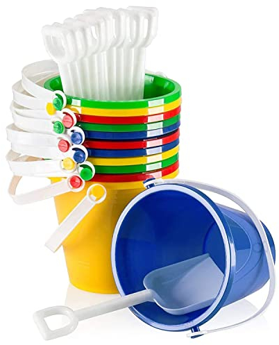 Top Race Juego de Cubos de Playa y Palas de Arena de 5 Pulgadas para niños, Juguetes de Playa y Arena, Juegos al Aire Libre, moldes de Arena en la Caja de Arena, Juego de 6
