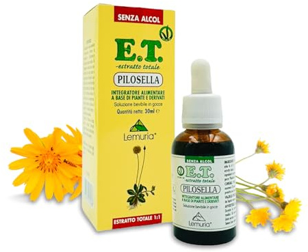 Lemuria - Pilosella E.T. - Favorisce Drenaggio dei Liquidi e Fluidità delle Secrezioni Bronchiali - Estratto Totale 1:1 - Integratore Alimentare a Base di Piante e Derivati - 30 ml - Made in Italy