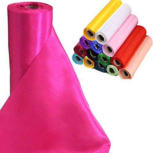 Time to Sparkle 29CM X 20M (Fuchsia) Satiné Rouleau Chemin de Table en Satin Ruban Chaise Echarpe Nœud Décorations Mariage Ceremonie