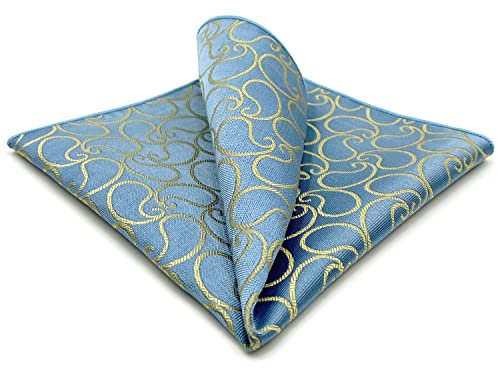 S&W SHLAX&WING Designer Paisley Herren Einstecktücher Slate Blau Light Gelb Gift