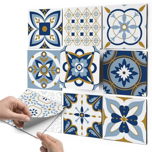 CREATISTO Fliesenaufkleber Fliesenfolie Mosaikfliesen - Hochwertige Aufkleber Sticker für Fliesen I Klebefliesen Deko Folien für Fliesen in Küche u. Bad/Badezimmer (20x20 cm I 9 -Teilig)