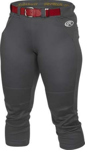 Rawlings Premium Yoga Style Game/Practice Fastpitch Softball Pant, Adult, Solid Color, Graphite, Large