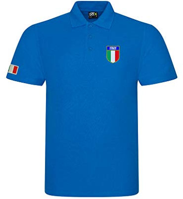 Super Lemon Italy Rugby Polo - Retro Vintage Blue for Men & Women | Sizes XS to 7XL | Perfect for Italian Rugby Fans, 6 Nations & World Cup (XL)