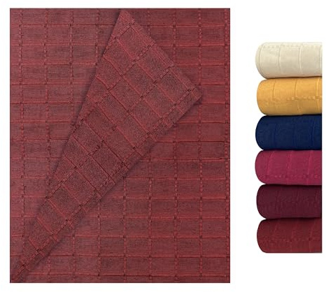 GFD - Colcha Multiusos Clásica para Sofá y Cama Algodón Poliéster, Manta Foulard Cómoda y Suave, Plaid para Cama Colores Vivos, Cubrecama, Cubre sofá (Teja, 240 x 270)