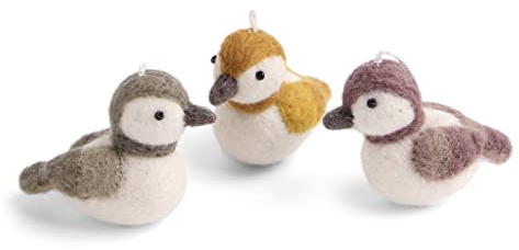 Én Gry & Sif Kleine Spatzen - Anhänger aus Filz, Weihnachts-Deko - 3 Stück