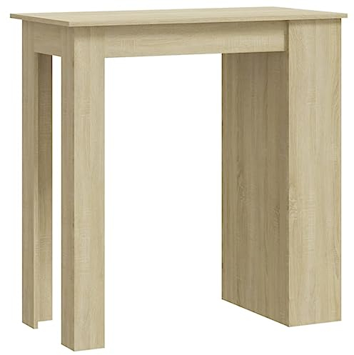 vidaXL Bar Table with Storage Rack Home Kitchen Living Room Furniture Bistro Pub Counter Coffee Breakfast Bar High Table Sonoma Oak Chipboard