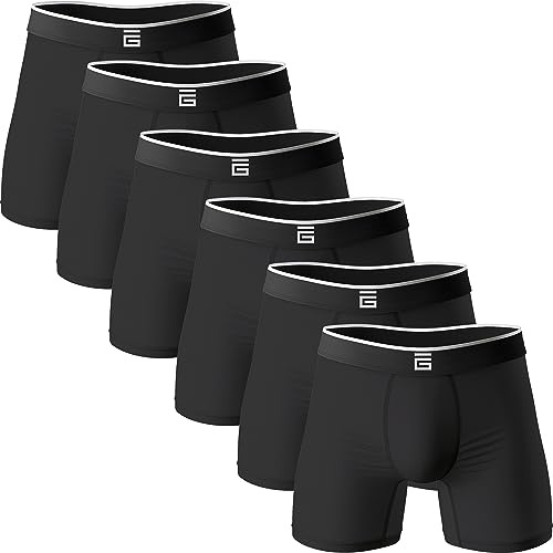Giovici Mens Boxers Bamboo Anti Chafing Soft Comfortable Boxer Briefs Longer Leg - Boxer Shorts Multipack - Moisture Wicking Technology