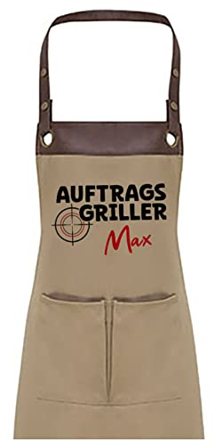 TASSENPALAST Premium Grill-Schürze mit Spruch personalisierbar mit Wunschnamen - Lustiger Spruch/Sprüche Grillschürze Lustig - Unisize