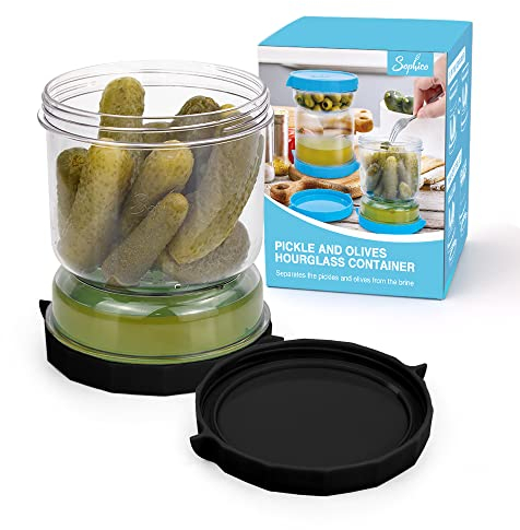 SOPHICO Recipiente para tarros de pepinillos y aceitunas (negro)