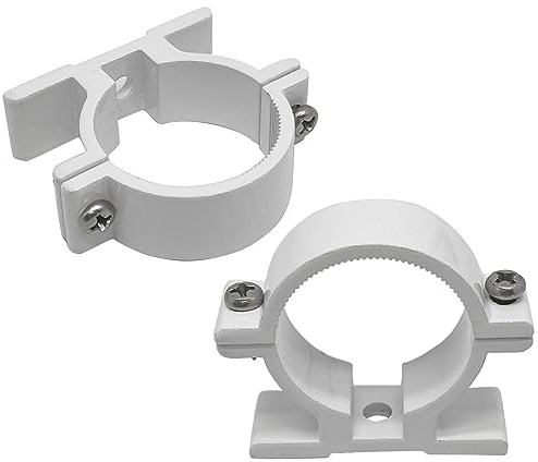 NGeGe Wasserrohrschellen, Aluminium-Rohrschellen, C-Klemmen, Weiß, 4 Stück (2632)